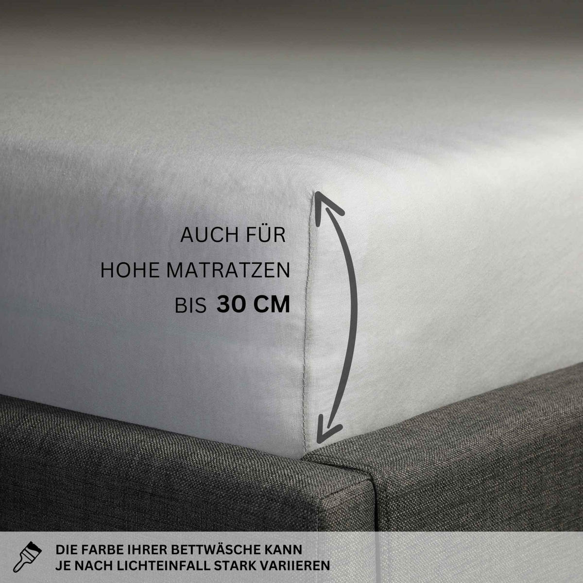SPANNBETTLAKEN SPANNBETTTUCH PREMIUM 2er Set - Grau, Textil (100/200cm) - Esprit