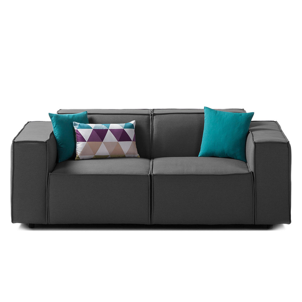2-SITZER SOFA - Anthrazit, Textil (189/70/96cm) - home24