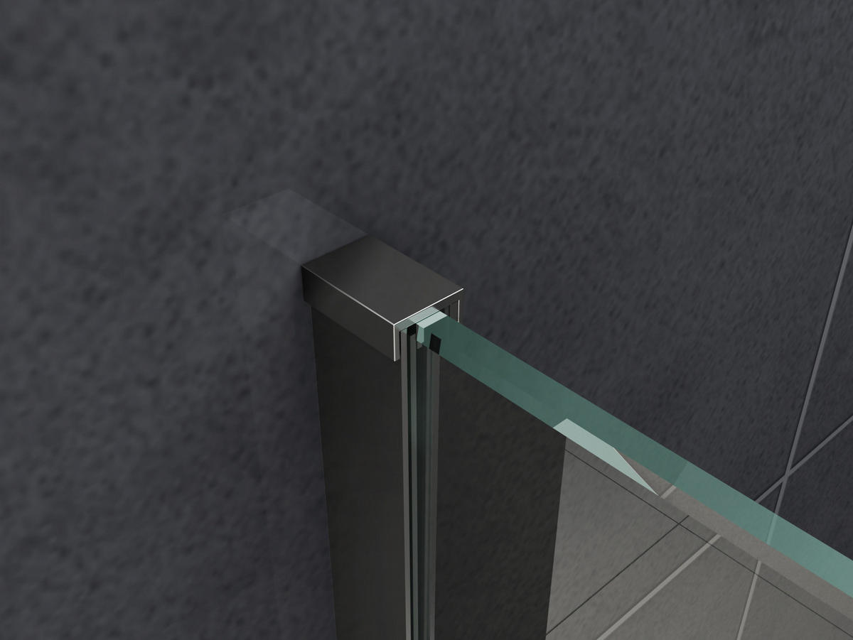 DUSCHWAND TIPO Schwarz 70 x 200 cm mit schwarzen Anbauteilen 8 mm ESG - Schwarz, Glas (70/200cm) - Glasdeals