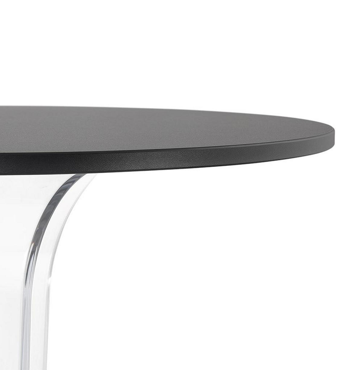 TISCH Rund Transparentes Mittelfuß Outdoor NORIX, Schwarz 68x68x71,6 cm - Transparent/Schwarz, Holzwerkstoff/Metall (68/68/72cm) - KADIMA DESIGN