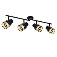DECKENLEUCHTE Rhythmus 4flammig 36/12/24 cm - Schwarz, Metall (36/12/24cm) - Nettlife
