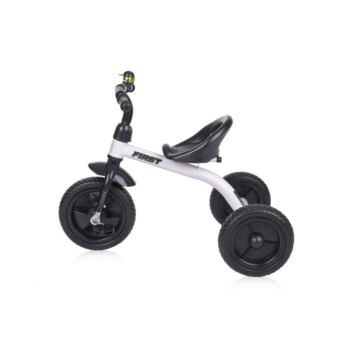 DREIRAD First weiß schwarz ergonomischer Sitz, EVA-Räder, Sitzposition verstellbar - Schwarz/Weiß, Metall (78/50/62cm) - Lorelli