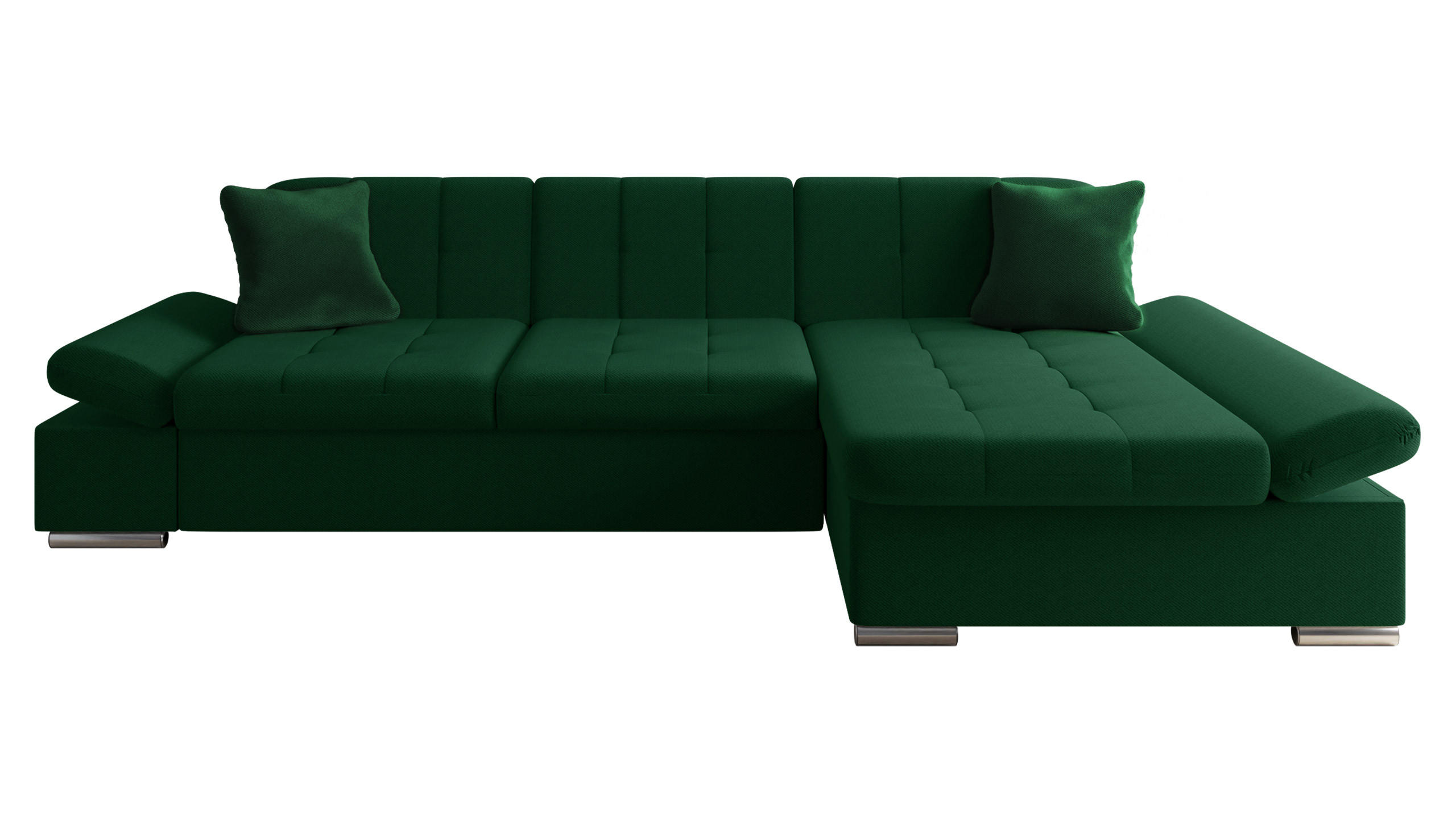 ECKSOFA Malwi, Seite: Rechts - Waldgrün, Holz/Textil (278/161cm) - MIRJAN24