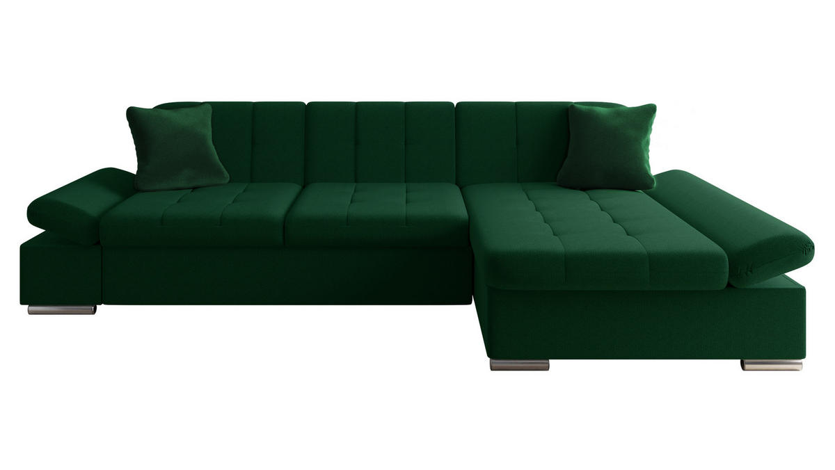 ECKSOFA Malwi, Seite: Rechts - Waldgrün, Holz/Textil (278/161cm) - MIRJAN24