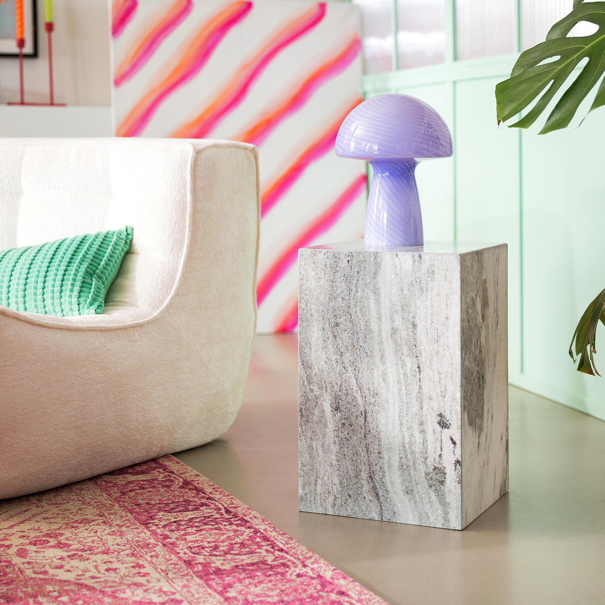 BEISTELLTISCH - Marmor - Hellgrau, Stein (30/30/48cm) - home24