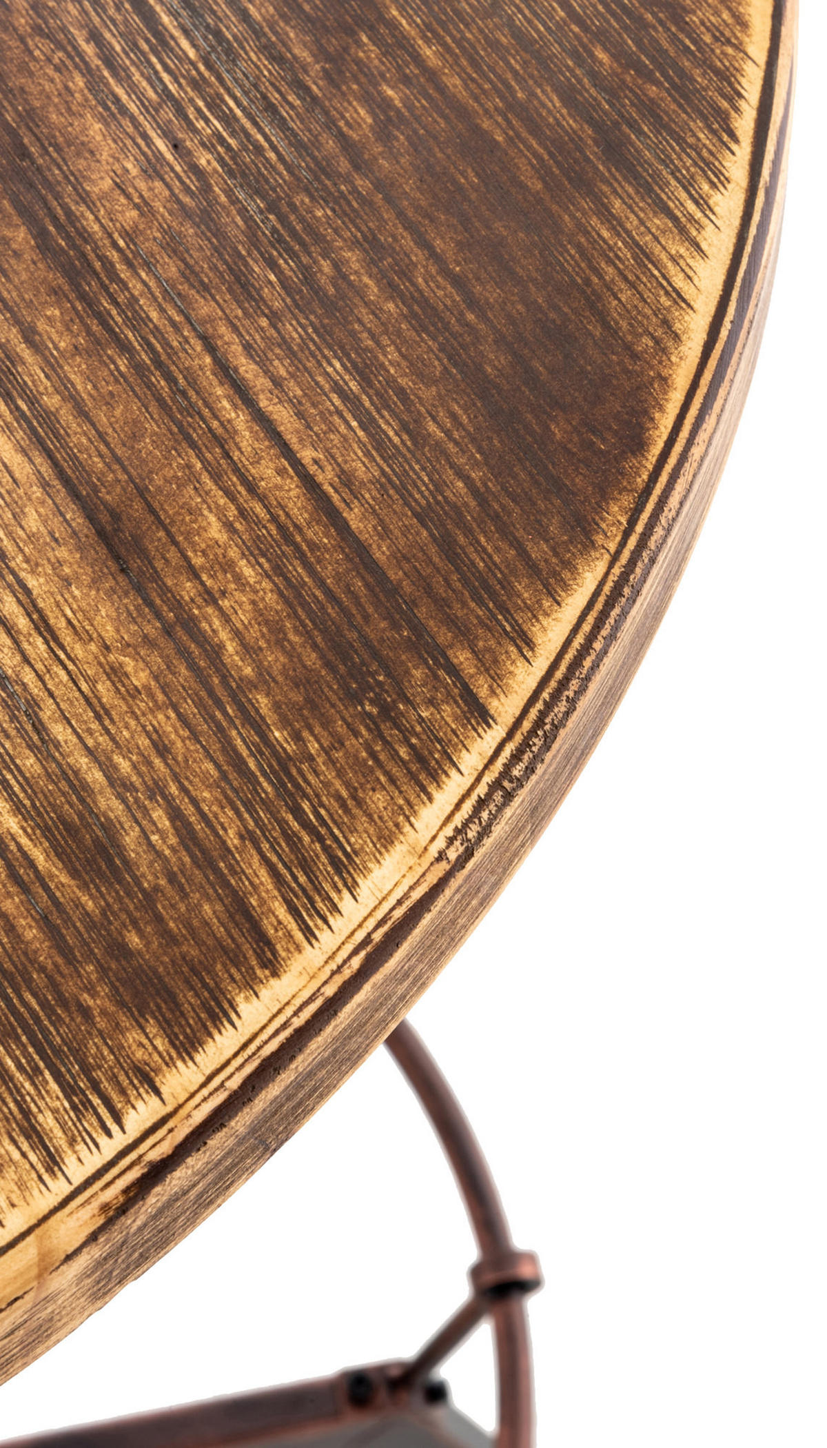 BARTISCH rund Holz bronze - Bronzefarben, Holz/Metall (59/84/59cm) - CLP