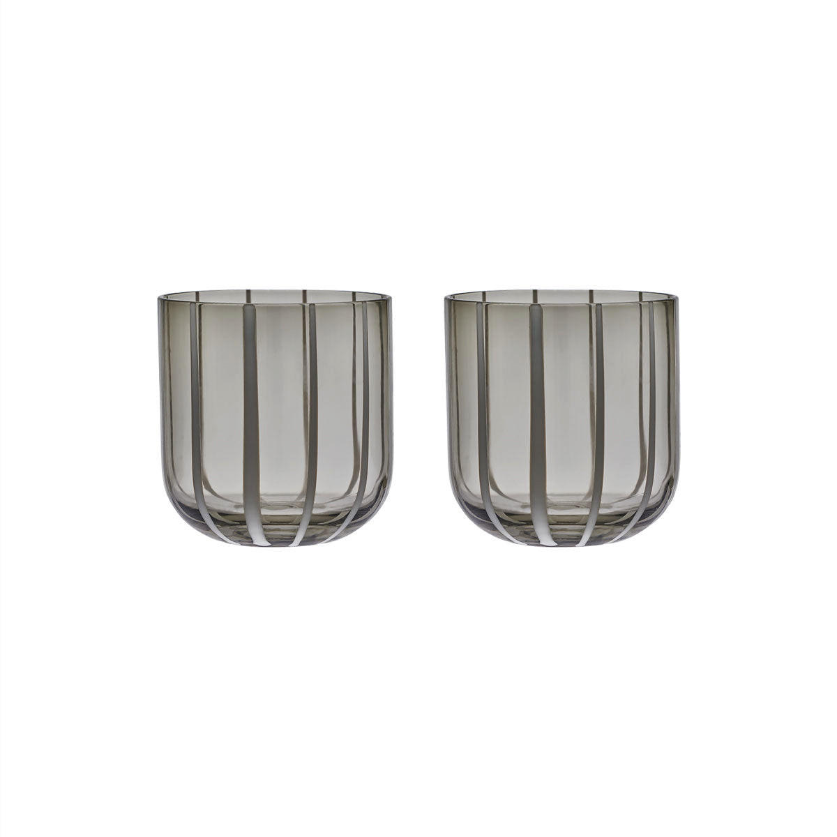 GLAS Mizu 2-er Set in Grau - Grau, Glas - OYOY Living Design