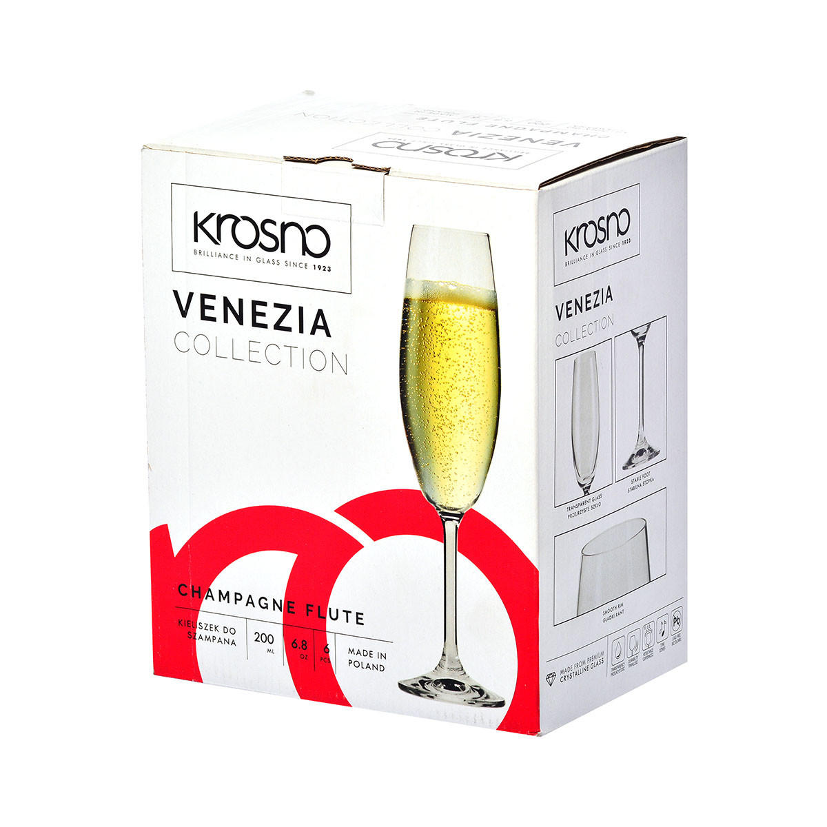 SEKTGLÄSER VENEZIA, 6ER-SET, 210 ML - Transparent, Glas (0.21L) - Krosno Glass