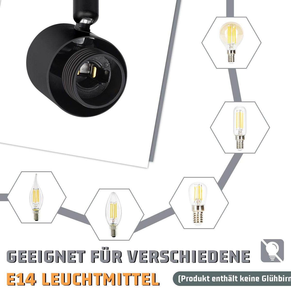 DECKENSTRAHLER Lantra 10/16.5/70 cm - Schwarz, Metall (70/10/16.5cm) - ZMH