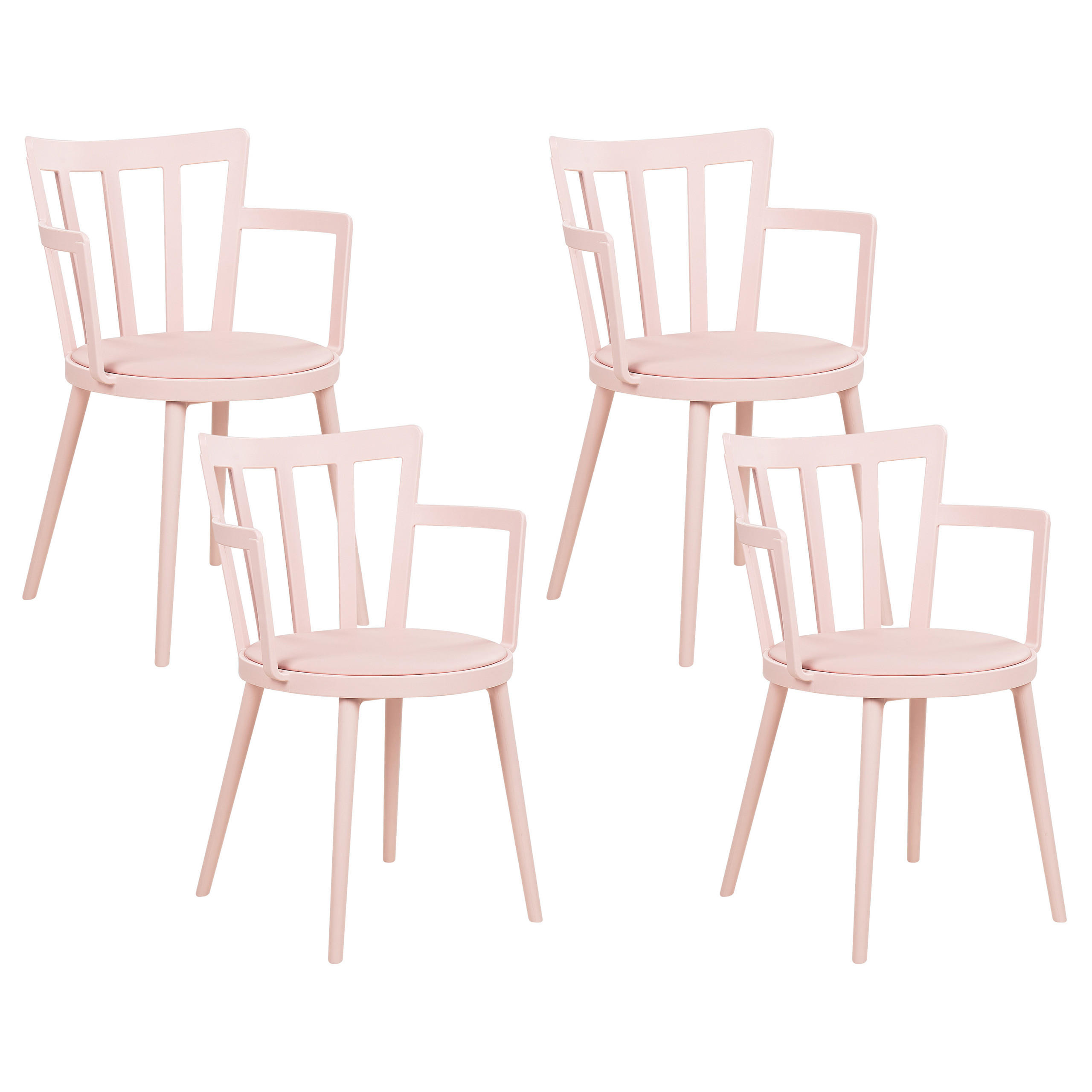 ESSZIMMERSTUHL 4er-Set Kunststoff Rosa Morill - Pink, Kunststoff (45/77/52cm) - Beliani