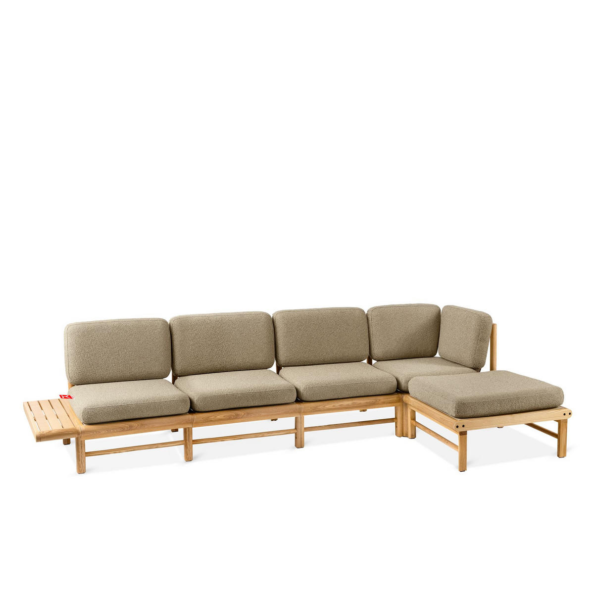 LOUNGESOFA ATREDA rechts - Beige, Holz/Textil (315/80/150cm) - KONSIMO®