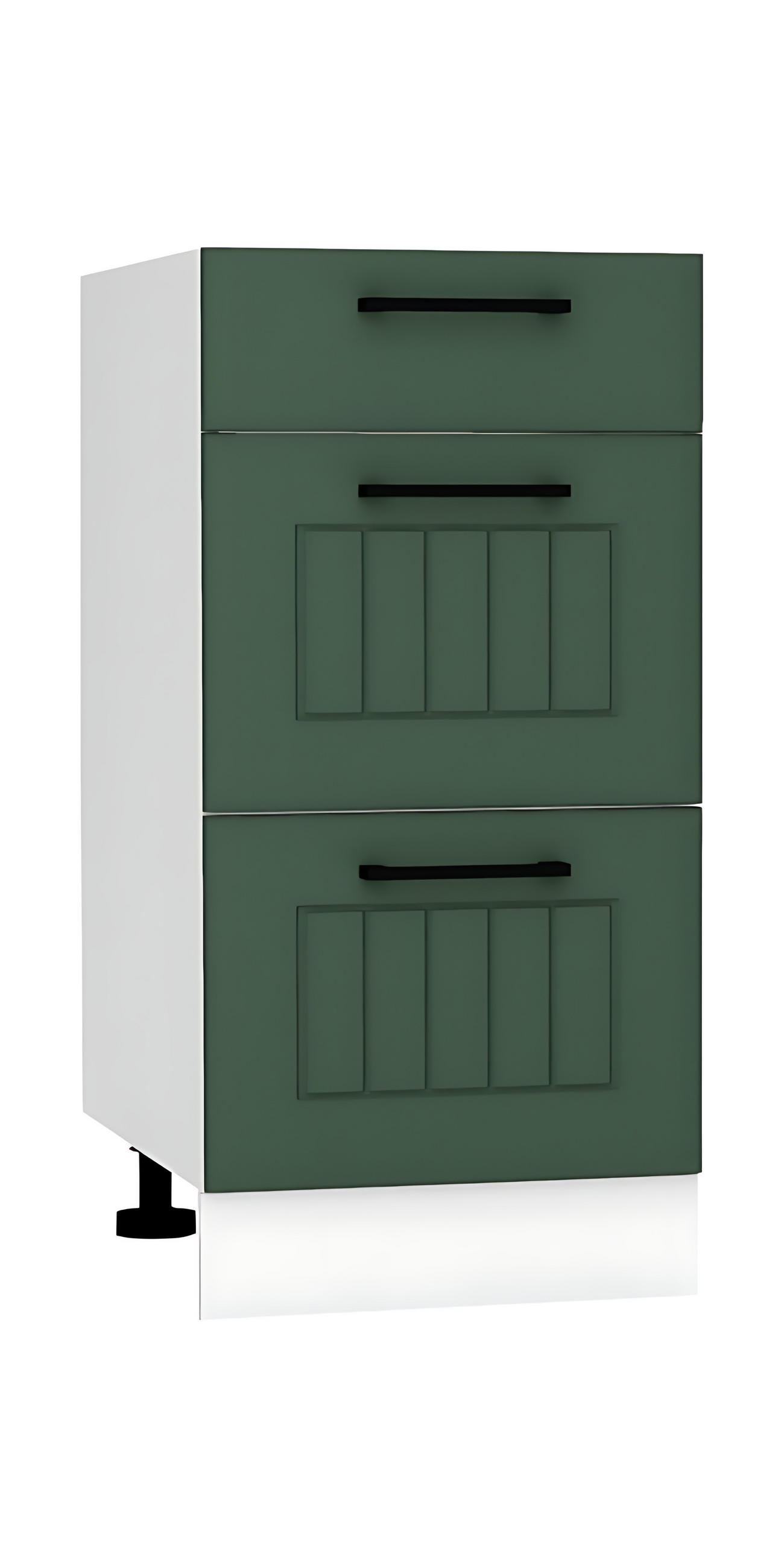 UNTERSCHRANK D40S3 - Arvion - 3 Schubladen für effiziente Organisation - Grün, Holz/Metall (40/82/52.4cm) - ROYAL24_MARKT