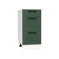 UNTERSCHRANK D40S3 - Arvion - 3 Schubladen für effiziente Organisation - Grün, Holz/Metall (40/82/52.4cm) - ROYAL24_MARKT
