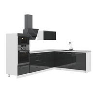 ECKKÜCHE Fame-Line, Anthrazit Hochglanz/Weiß, 287 x 207 cm, AP Marmor - Anthrazit/Weiß, Holzwerkstoff (287/153.6/60cm) - Vicco