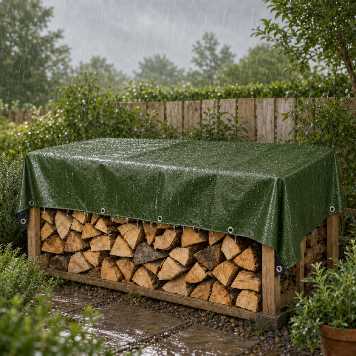 PONJAVA Zelena vodoodporna 2x3 m - temno zelena, umetna masa (300/200/0.1cm) - Relaxdays