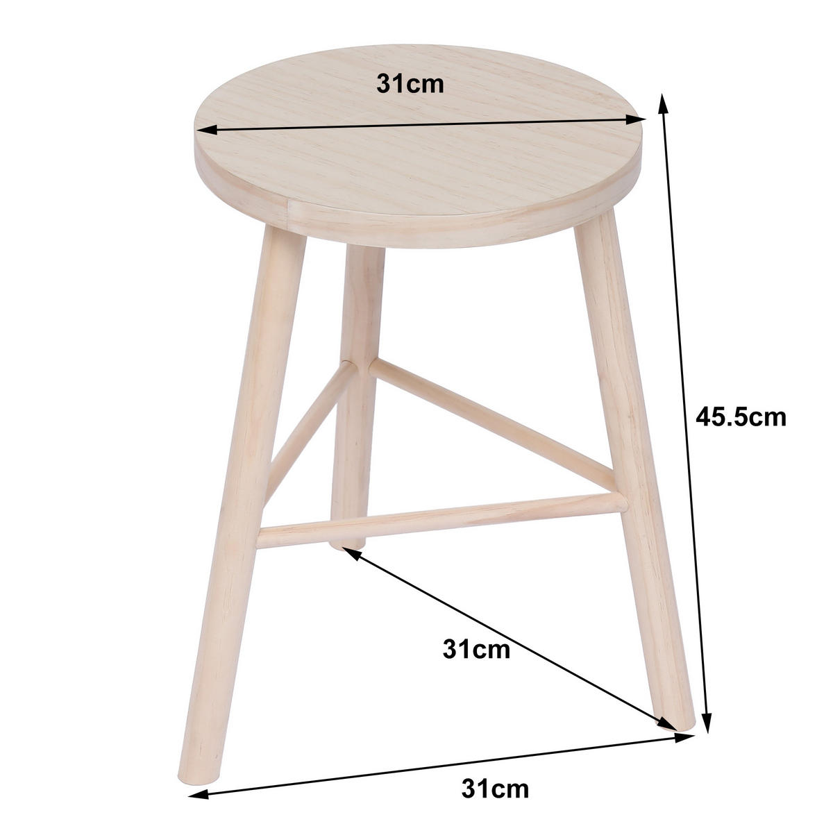 HOCKER Kieferholz Braun - Braun, Holz (31/45.5/31cm) - Nordlys