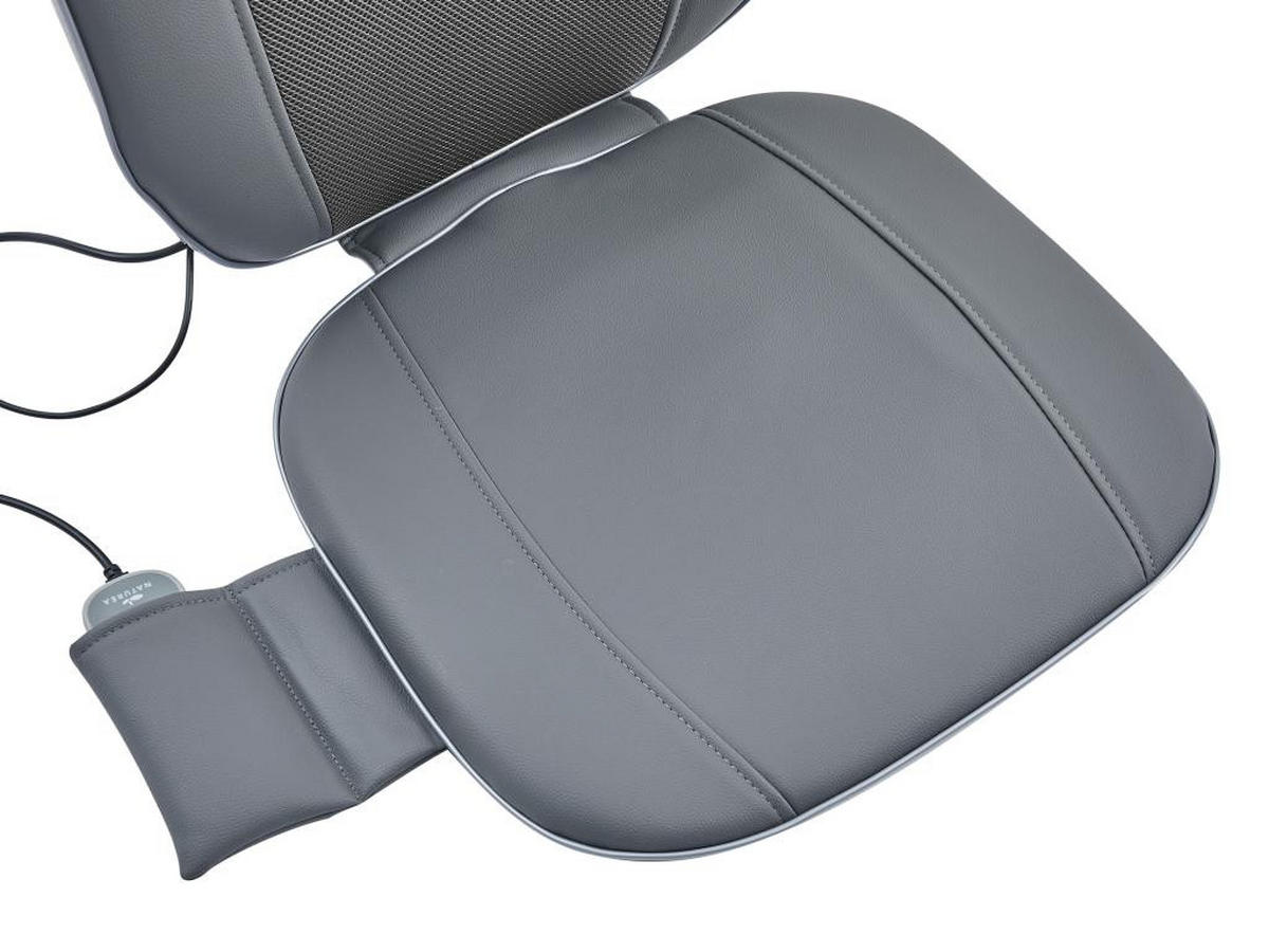 SHIATSU-MASSAGESITZAUFLAGE - Kunstleder - Grau - APASIA - Grau, Leder (48/68/44cm) - Vente-Unique