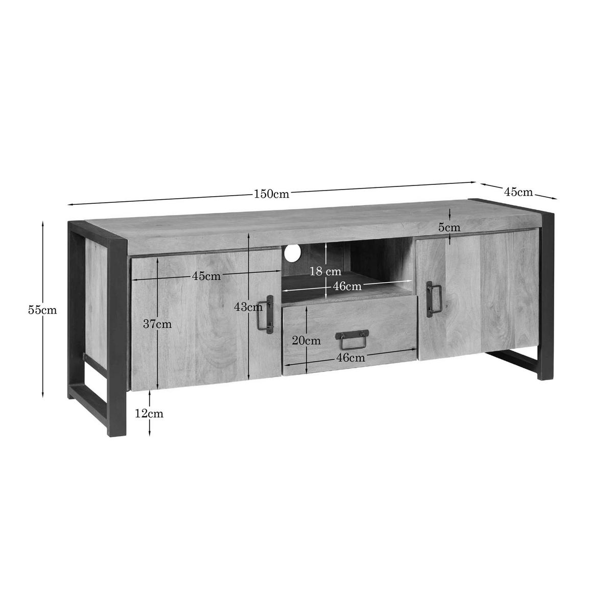 TV-MÖBEL Britt Braun 45/150/55 cm - Braun, Holz (150/55/45cm) - Starfurn