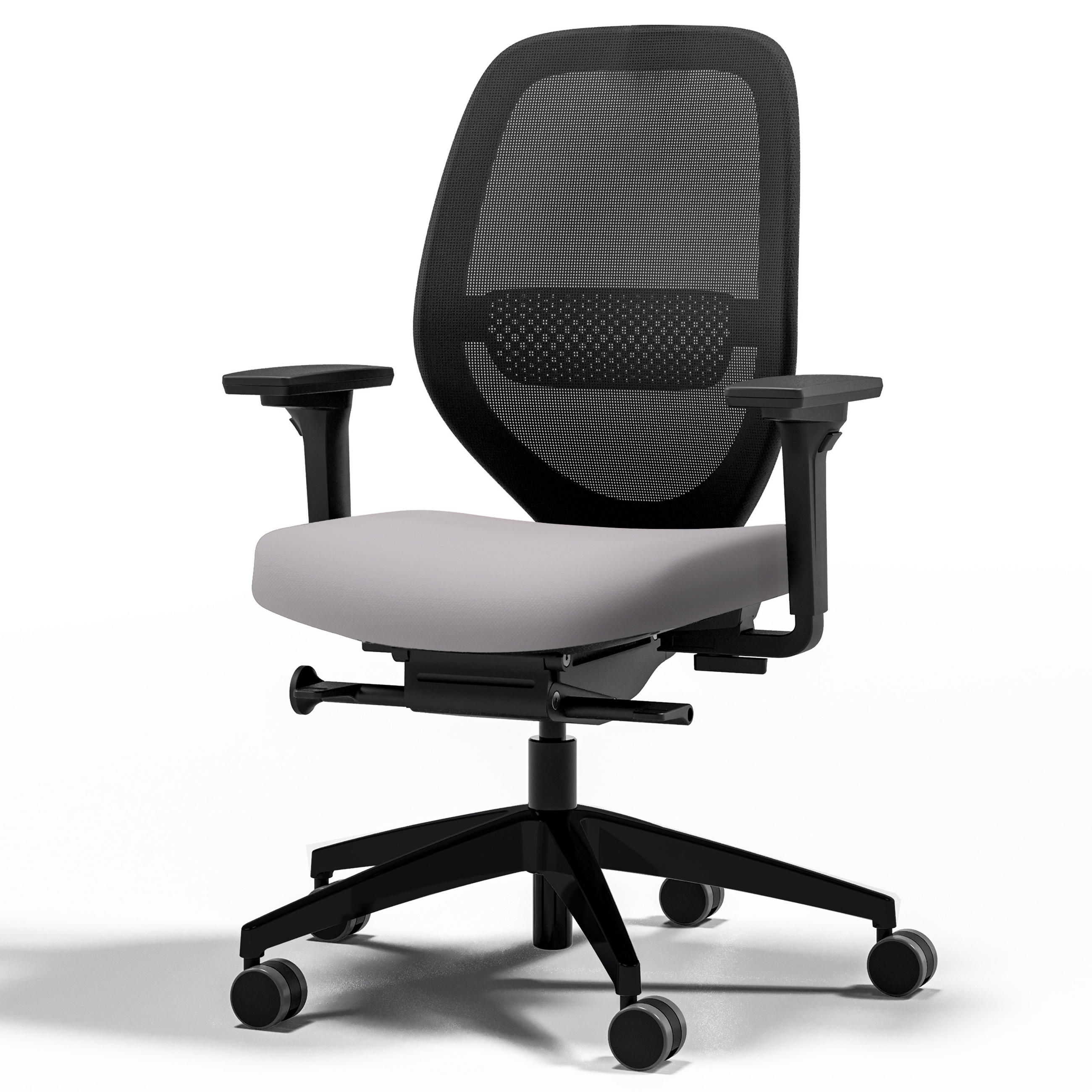 DREHSTUHL Ergonomischer Bürostuhl Atessa mit Netzrücken / Keine Hellgrau Netzrücken für Luftzirkulation - Hellgrau, Textil (62.5/99.8/45cm) - ASSMANN