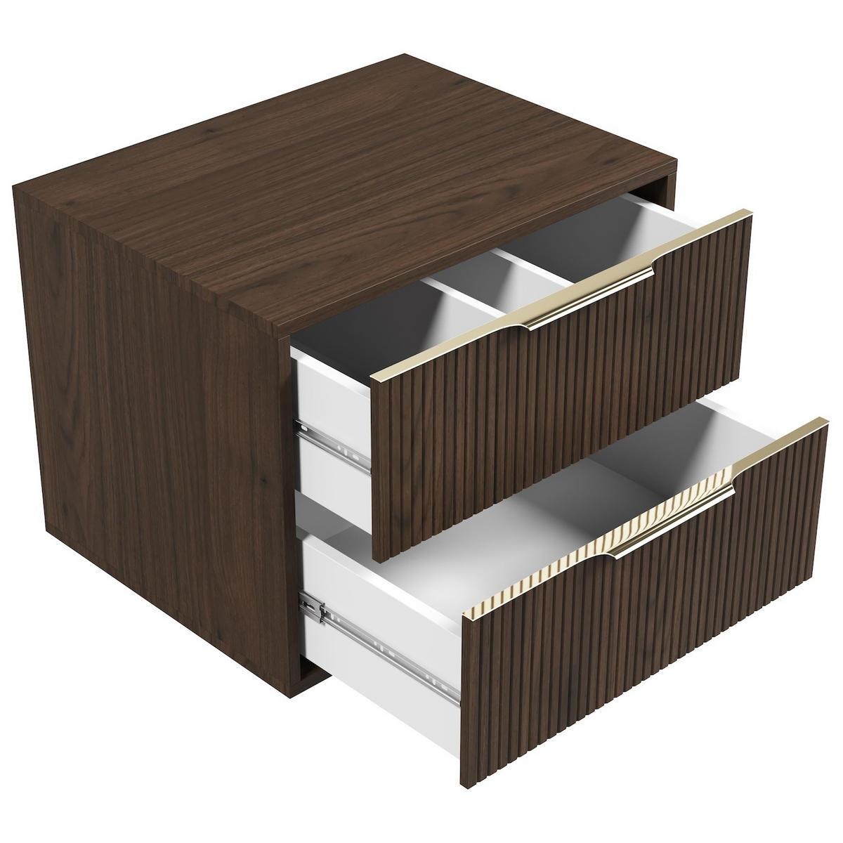 WASCHBECKENUNTERSCHRANK Rimini 2 Schubladen Walnuss Braun - 60 x 46 x 46 cm - Walnussfarben/Braun, Holz (60/46/46cm) - Badplaats