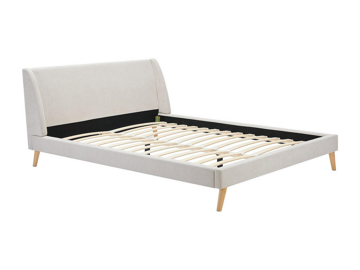 BETTRAHMEN - 2 Personen - stoff - beige Benedicte - Weiß, Textil (160/200cm) - Vente-Unique