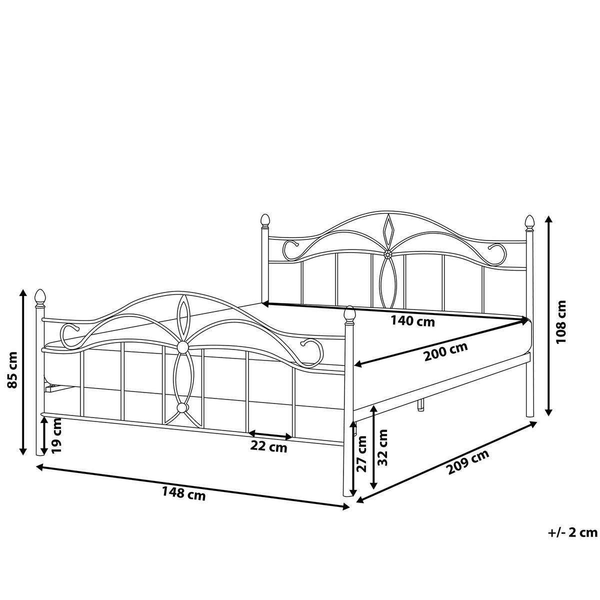 METALLBETT 140/200cm Schwarz Antlia - Schwarz, Metall (140/200cm) - Beliani