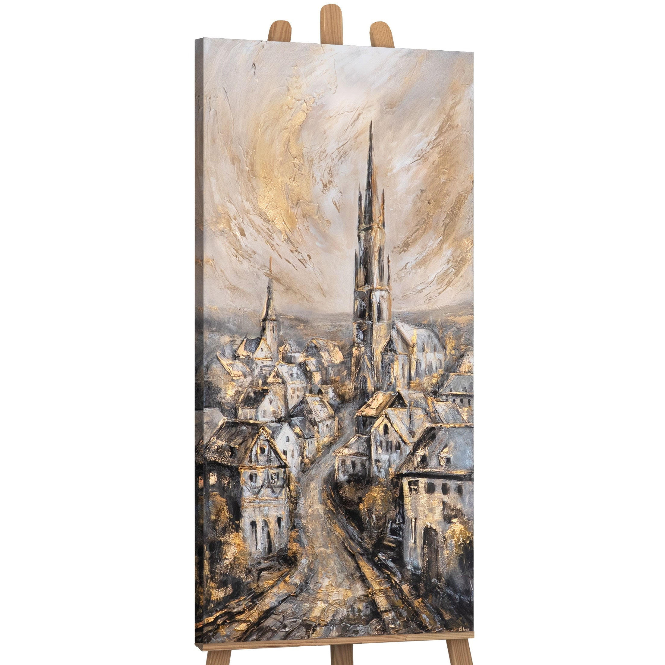 GEMÄLDE Antike Kathedrale auf Keilrahmen 115x50 cm - Multicolor, Holz (115/50cm) - YS-art gallery