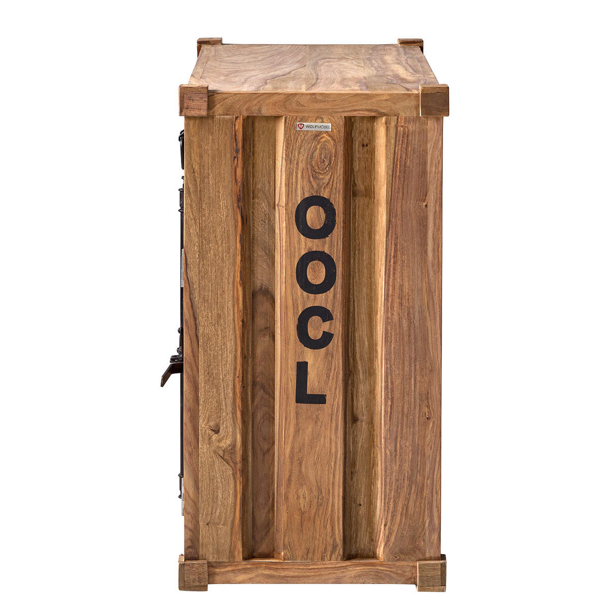 KOMMODE - Massivholz - Sheeshamfarben/Schwarz, Holz/Metall (90/86/45cm) - home24