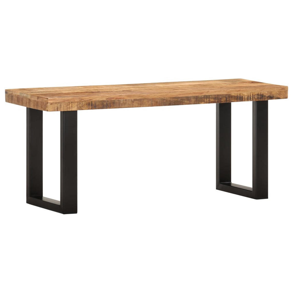 SITZBANK 110 Cm Raues Mango-Massivholz Und Stahl - Braun, Holz (110/46/35cm) - vidaXL