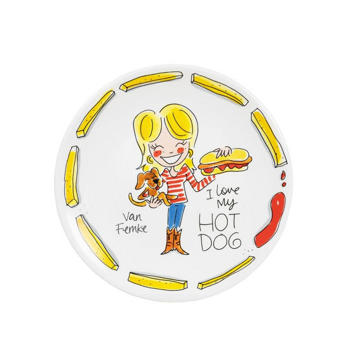 FRÜHSTÜCKSTELLER Hot Dog in Bunt - 22cm - Multicolor, Keramik (21.8/21.8/2.5cm) - Blond Amsterdam
