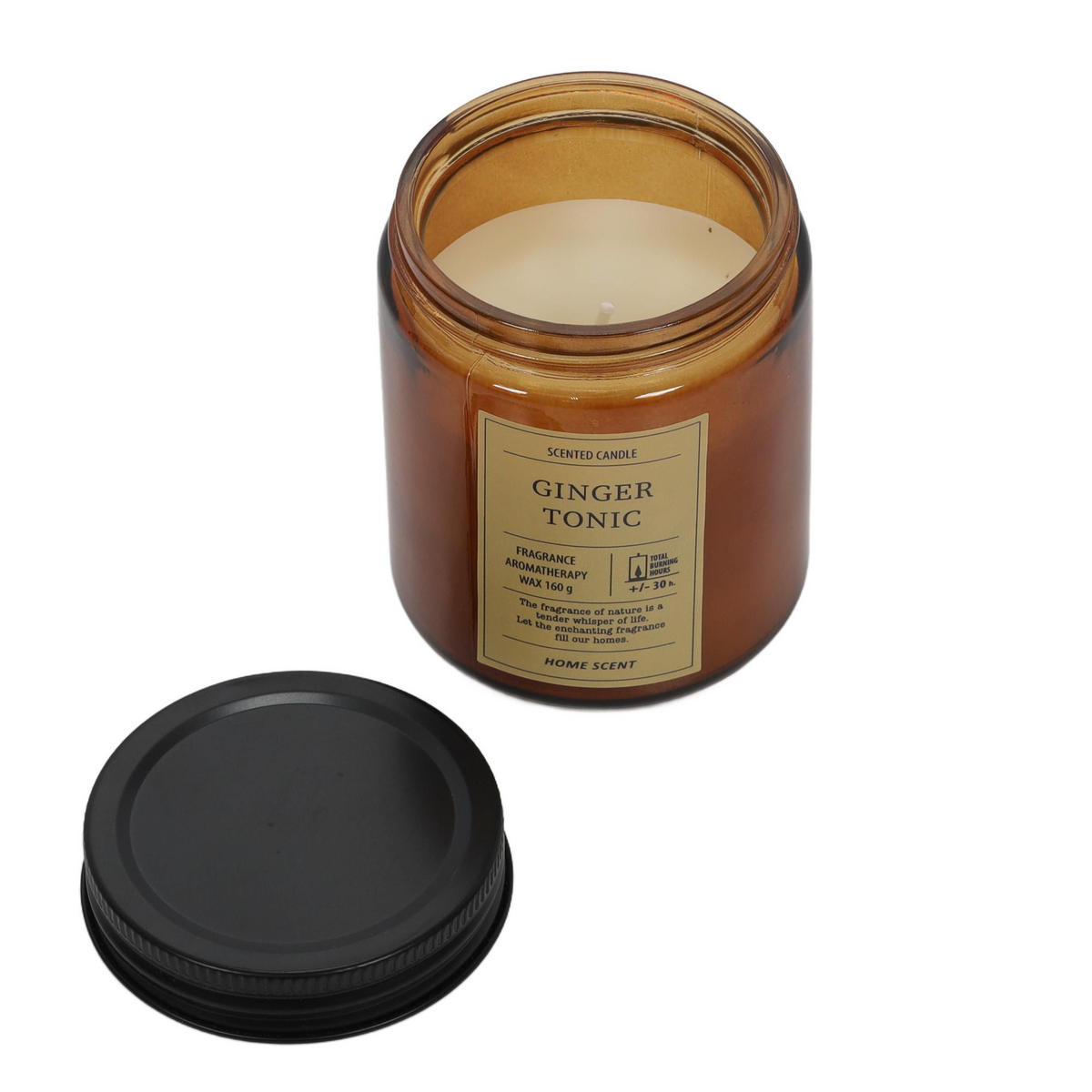 DUFTKERZE 30 Std. Brenndauer Home Scent 7,2/7,2/8,8 cm - Braun, Paraffin (7.2/8.8cm) - Home Styling Collection