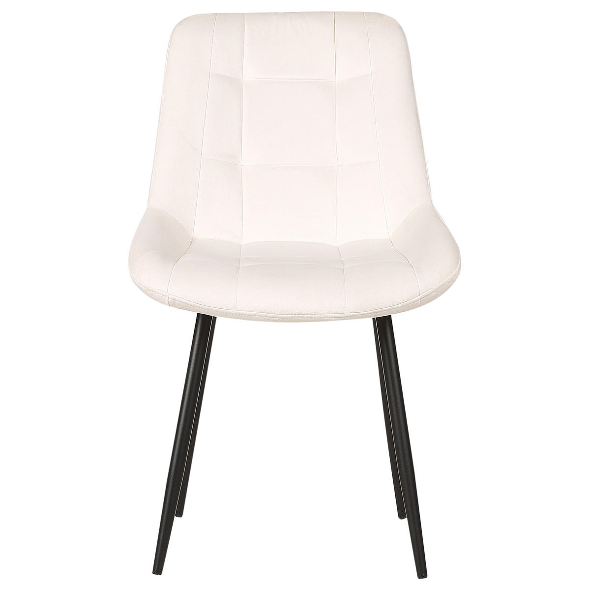 ÉTKEZŐSZÉK 2 darabos Szett Bársony törtfehér Melrose - fekete/fehér, textil (51/85/58cm) - Beliani