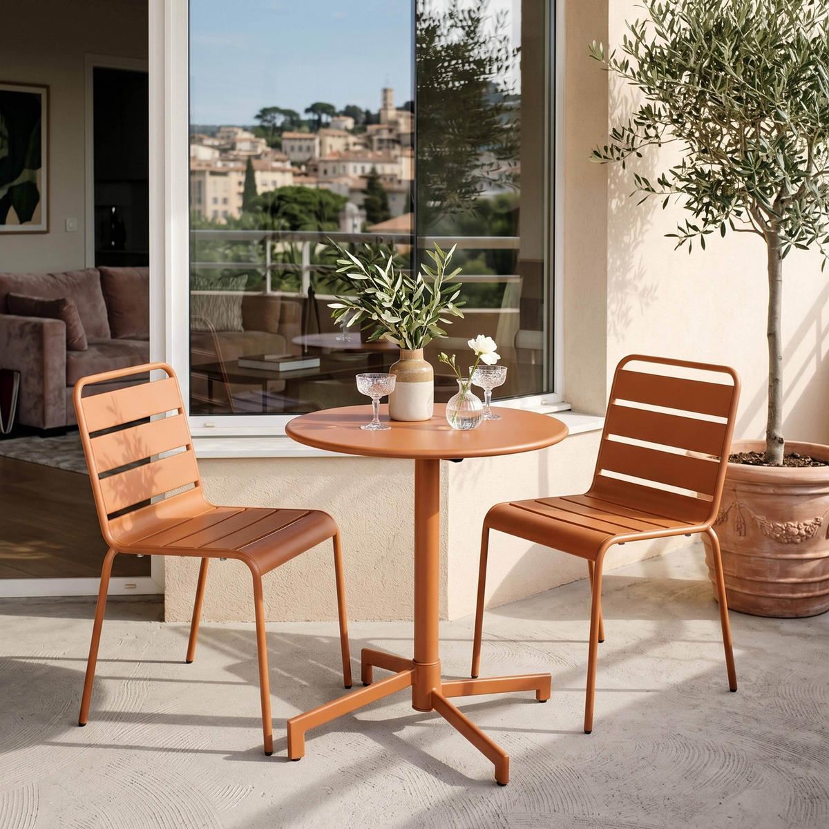 GARTENSET 3-tlg., Karamell - Braun, Metall - Oviala