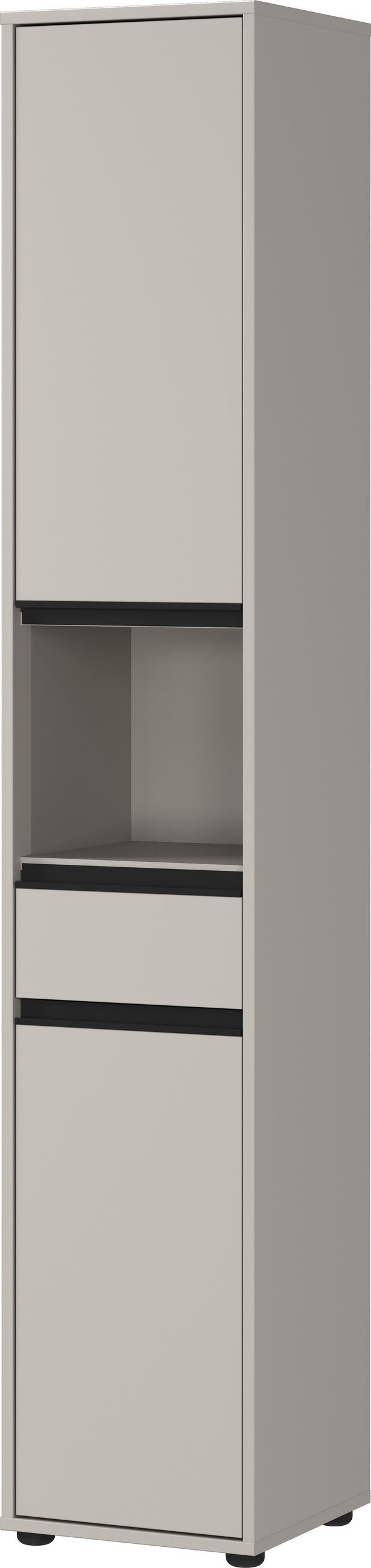 HOCHSCHRANK HAMBURG Soft-Close Modern 33x181x34 cm Steingrau - Grau, Holzwerkstoff (33/181/34cm) - KADIMA DESIGN