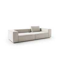 SOFA CARMO Silber Cord - Silberfarben/Schwarz, Kunststoff/Textil (306/68/118cm) - KAWOLA
