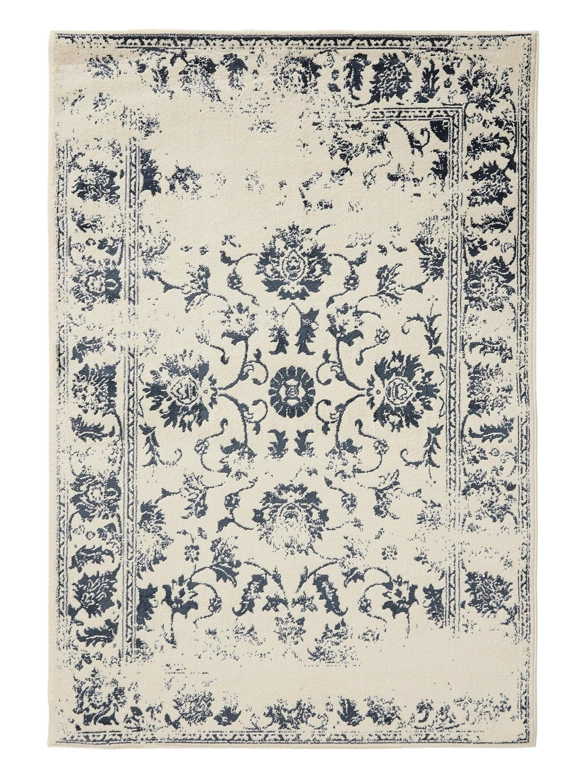 benuta Vintage-Teppich Creme, Blau 240x340 cm