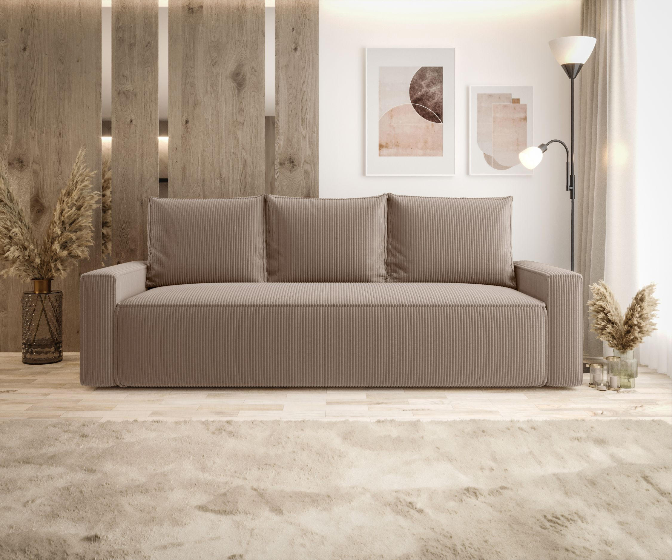 SOFA mit Schlaffunktion SAVIO Poso 02 - Cappuccino, Textil (232/90/90cm) - Bedante