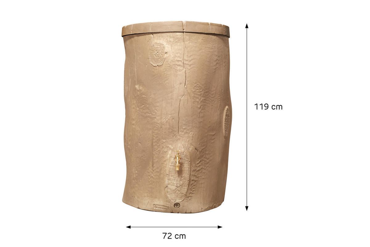 STOCK Regentonne 400 L, light - Braun, Kunststoff (72/119/72cm) - GARANTIA