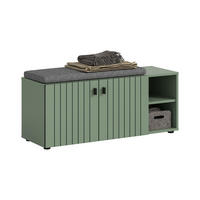 SITZBANK inkl. Sitzkissen STATION 2-tlg. (B/H/T: ca. 106/43/37 cm) in Smoke Green/Smoke Green - Grün, Holzwerkstoff (106/43/37cm)