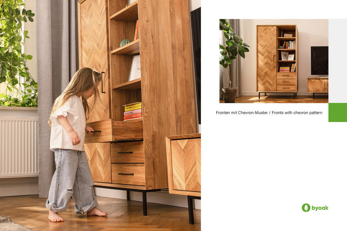 KLEIDERSCHRANK LEON Wildeiche - Wildeiche, Holz (97/176/45cm) - byoak