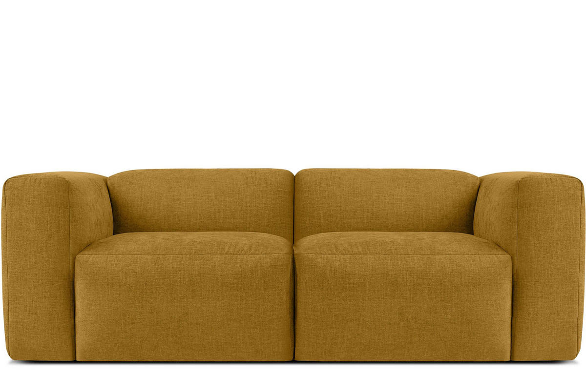 2-SITZER-MODULSOFA BUFFO mit extrem weicher und bequemer Sitzfläche, Gewebestoff, Honig - Honig, Textil (210/73/96cm) - KONSIMO®