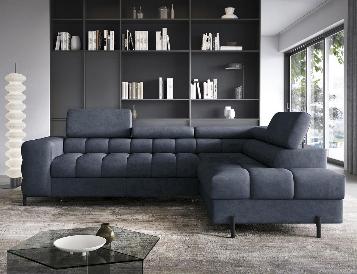 ECKSOFA Ferrucio R - Anthracite (Aura 40) - Anthrazit, Holzwerkstoff (276/200cm) - Möblo