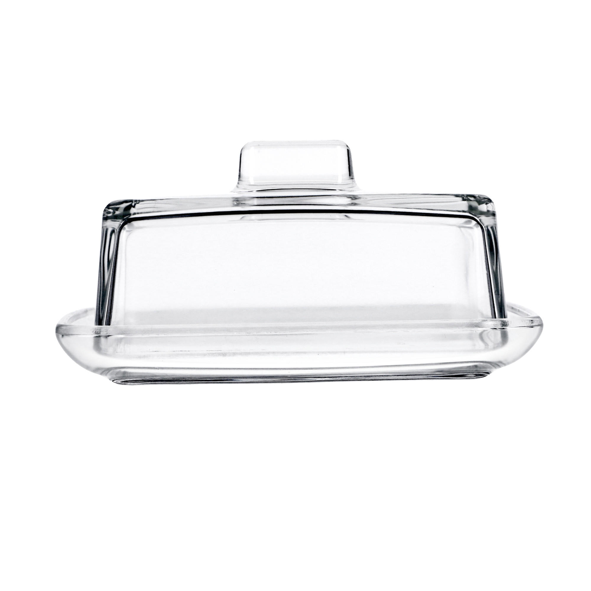 BUTTERDOSE aus Glas mit Deckel, 14 x 12 cm - Transparent, Glas (12/7/14cm) - KADAX