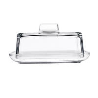 BUTTERDOSE aus Glas mit Deckel, 14 x 12 cm - Transparent, Glas (12/7/14cm) - KADAX