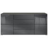 SIDEBOARD Rova Grau Hochglanz - Grau, Holzwerkstoff (166.5/75.5/35cm) - Vladon