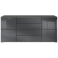 SIDEBOARD Rova Grau Hochglanz - Grau, Holzwerkstoff (166.5/75.5/35cm) - Vladon