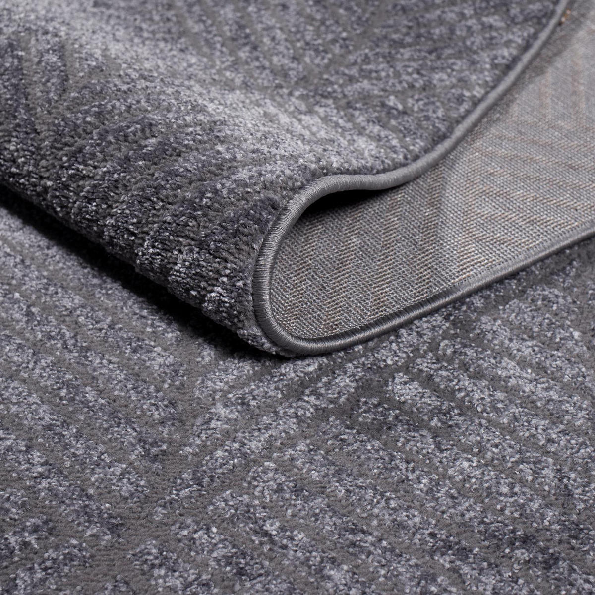 KURZFLOR-TEPPICH Fancy 904 Grau 200 cm Rund - Anthrazit/Grau, Textil (200/200cm) - carpet city