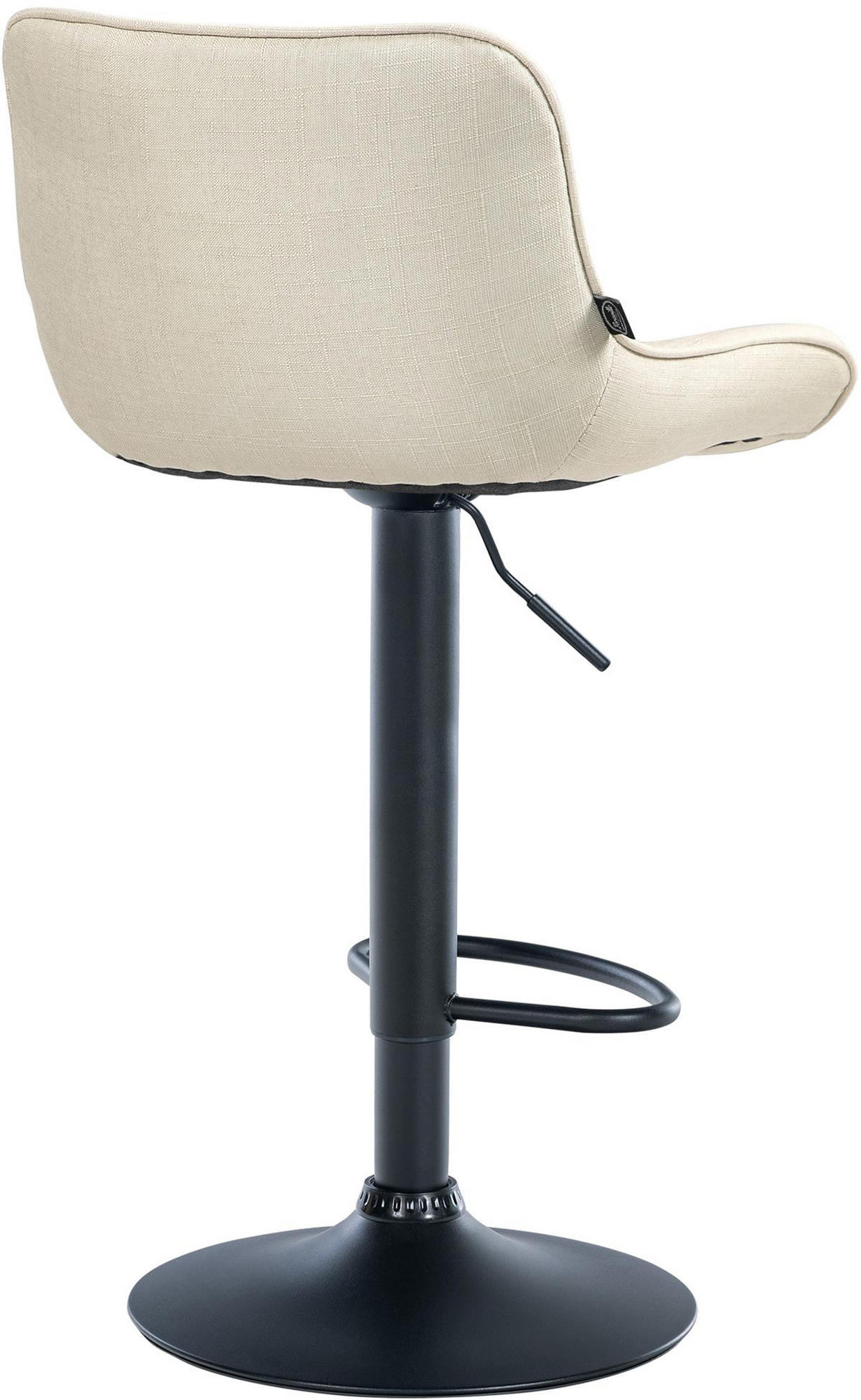 BARHOCKER Vulcano Stoff schwarz creme - Schwarz/Naturfarben, Textil/Metall (49/106/51cm) - TPFLiving