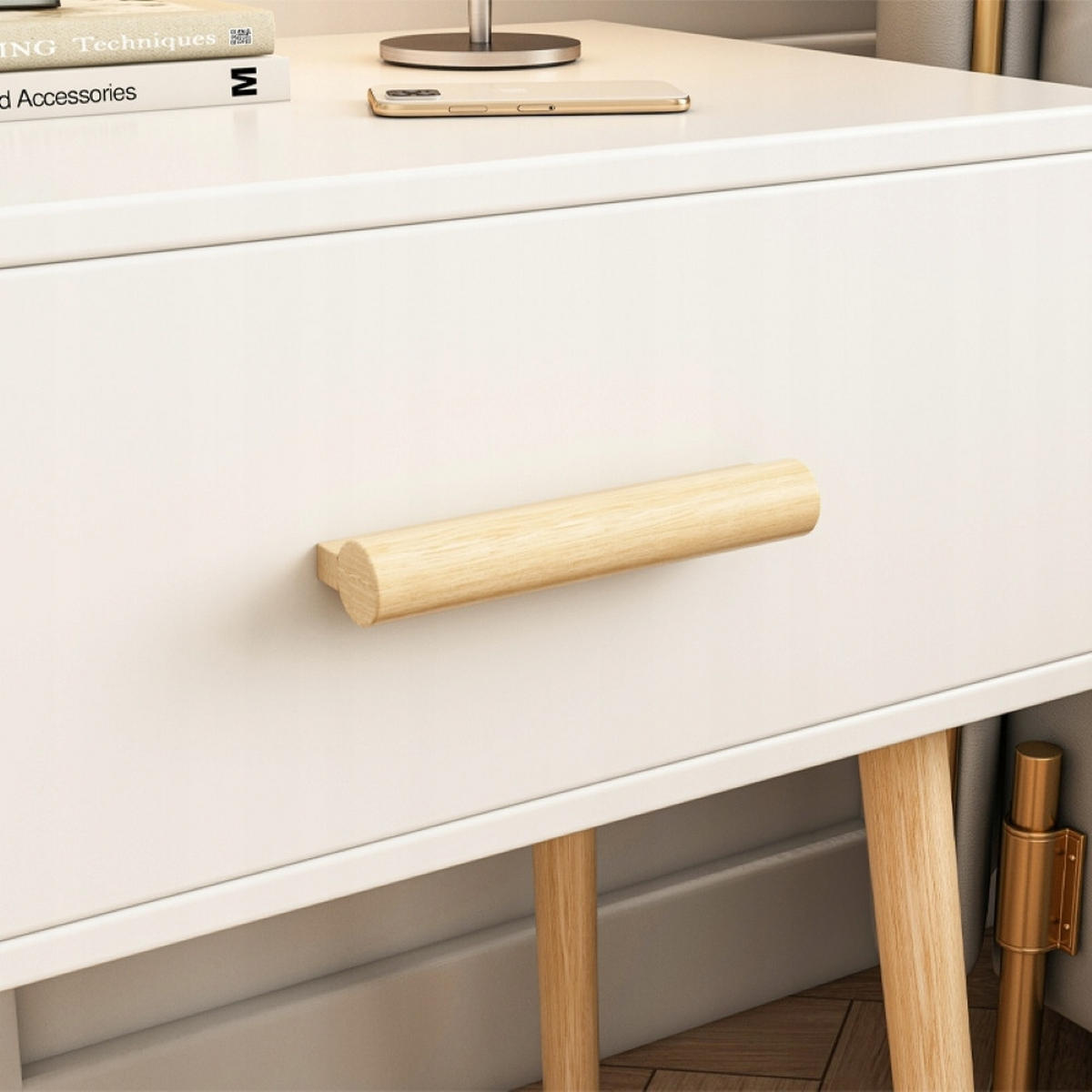 NACHTTISCH weiß 45/54,5/30 - Weiß, Holzwerkstoff (45/54.5/30cm)