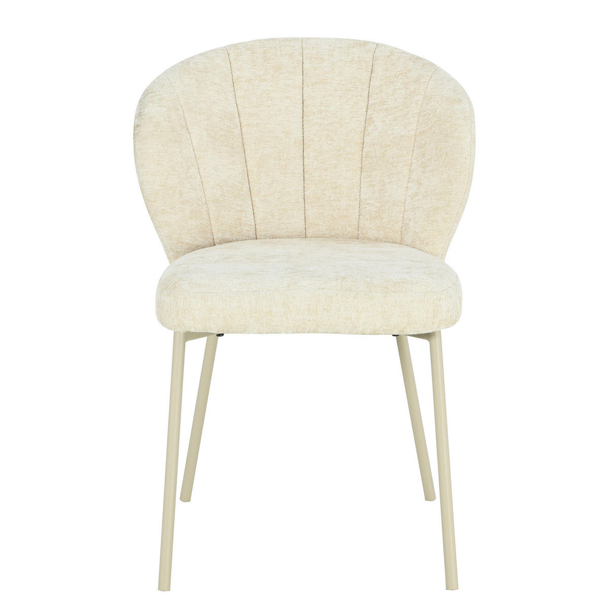 HOME24 Polsterstuhl FIOLAA 2er-Set - Creme, Textil/Metall (55/79/59cm) - home24